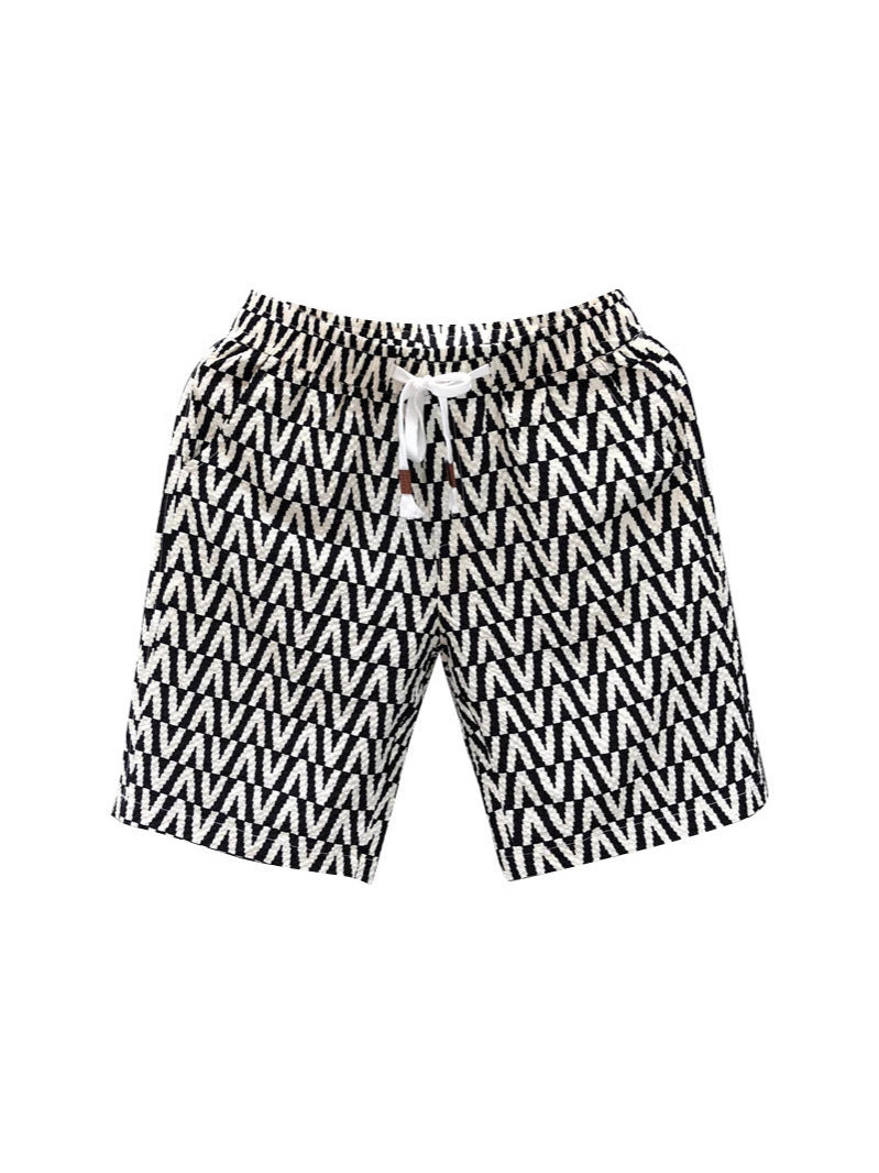 2025 Summer Men's Trendy Five-Point Casual Pants Trendy Brand Handsome Straight Versatile Shorts Men's Outer Wear Beach Pants
