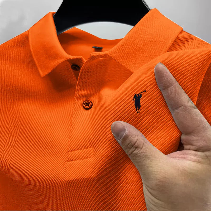 New Style High-End Luxury Brand Fashion Short-Sleeved High-End Printed Polo Shirt Summer New Men's Lapel T-Shirt Men's Clothing