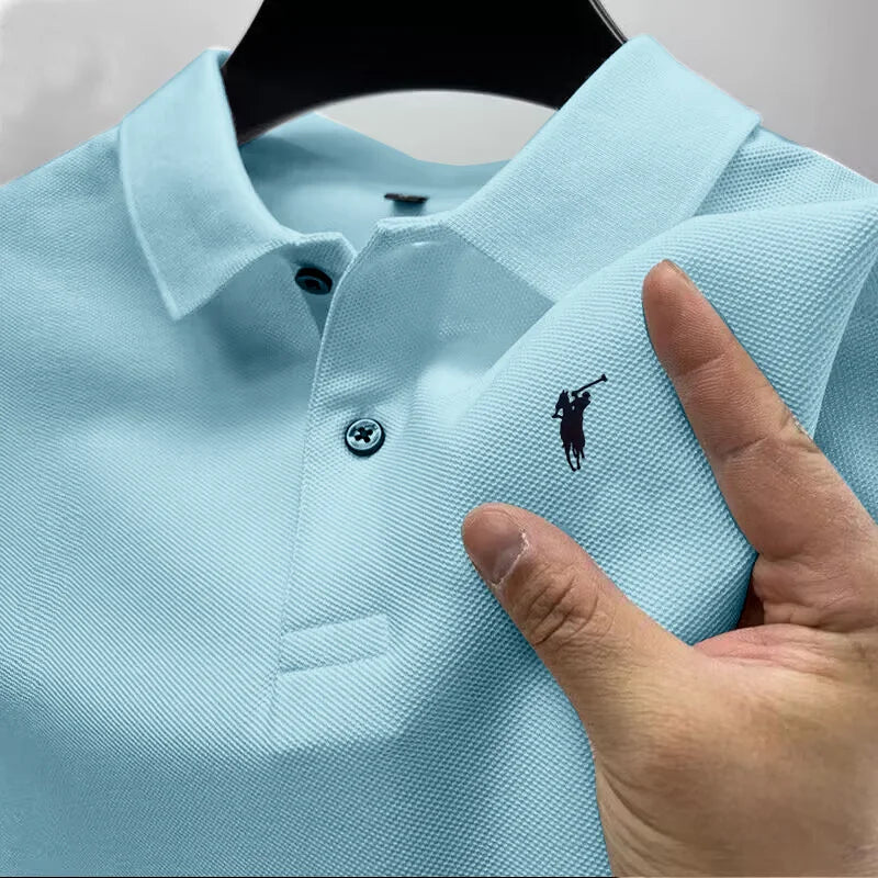 New Style High-End Luxury Brand Fashion Short-Sleeved High-End Printed Polo Shirt Summer New Men's Lapel T-Shirt Men's Clothing