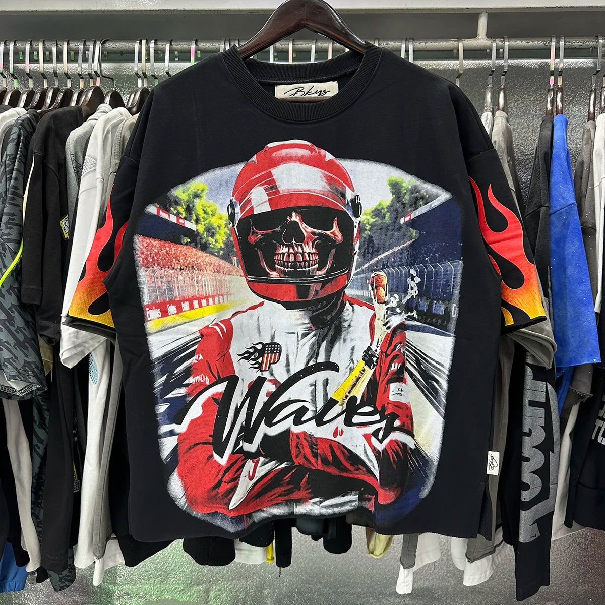 Best Quality Rhinestone Logo Bling T Shirt Men Women Character Print F-Terry Cropped T-Shirt Wash Gray Full Flash Diamond Tees