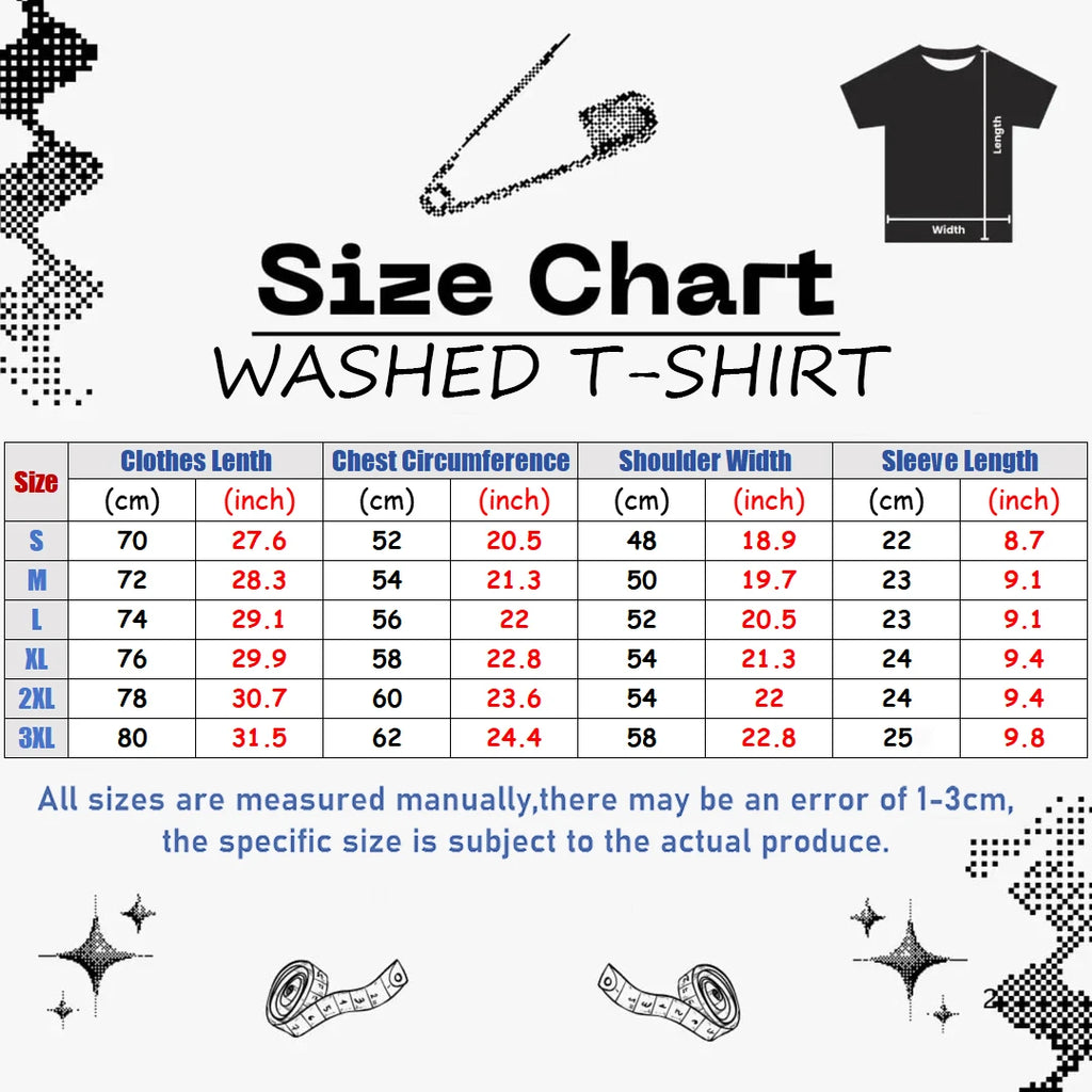Japanese Anime The Seven Deadly Sins Escanor Graphic Print Vintage Washed T-Shirt, Unisex Retro Loose Harajuku Y2K Cotton Summer