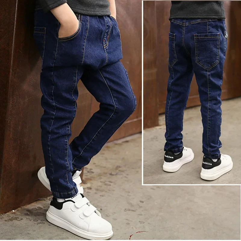 IENENS Kids Boys Jeans  Fashion Clothes Classic Pants Denim Clothing Children Baby Boy Casual Bowboy Long Trousers  5-13Y