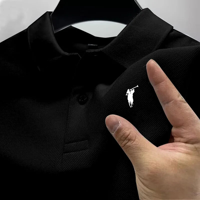 New Style High-End Luxury Brand Fashion Short-Sleeved High-End Printed Polo Shirt Summer New Men's Lapel T-Shirt Men's Clothing