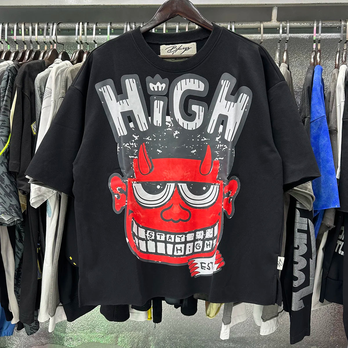 Best Quality Rhinestone Logo Bling T Shirt Men Women Character Print F-Terry Cropped T-Shirt Wash Gray Full Flash Diamond Tees