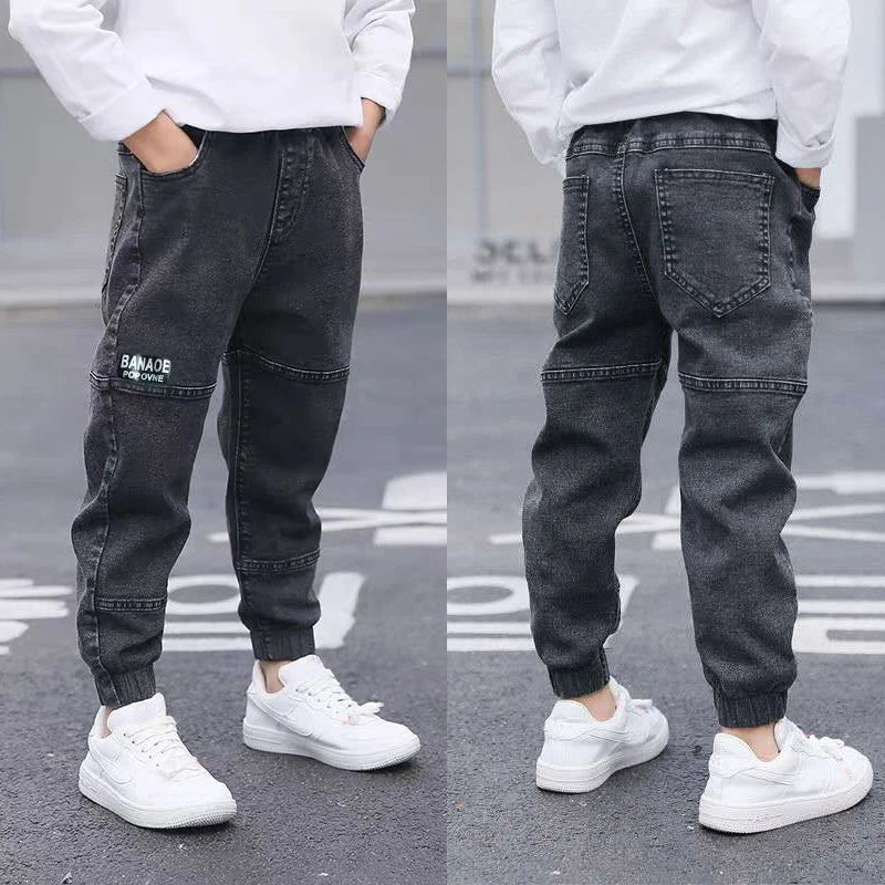 IENENS Kids Boys Jeans  Fashion Clothes Classic Pants Denim Clothing Children Baby Boy Casual Bowboy Long Trousers  5-13Y