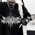 Retro Vintage Hip Hop Streetwear Kawaii Fashion Casual Tops Men's T Shirt Lightning Letter Print Y2K Goth Punk