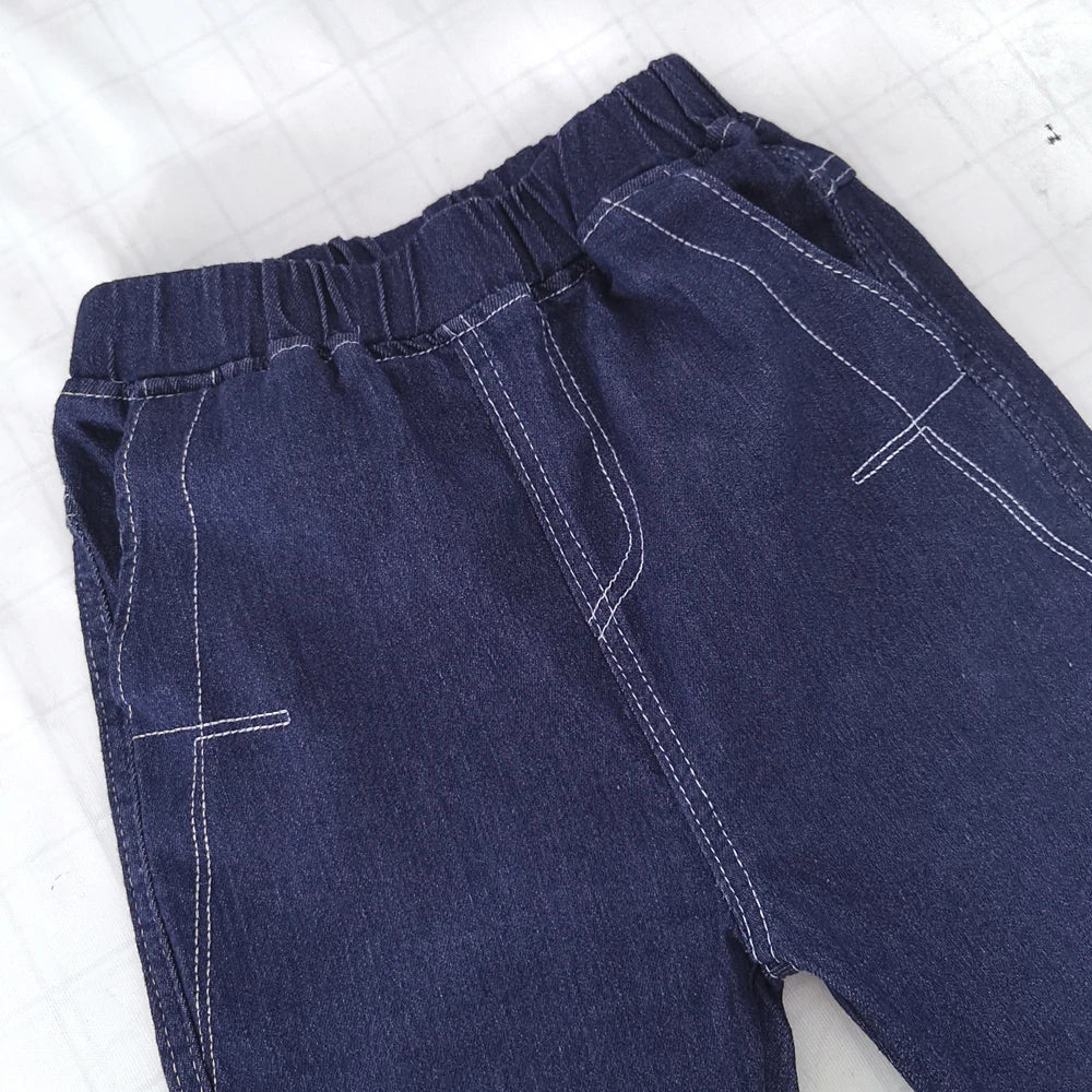 IENENS Teen Slim Jeans Solid Color Trousers Boys Denim Long Pants Fashion Kids Boy Jean Children Clothes For 4-11 Years