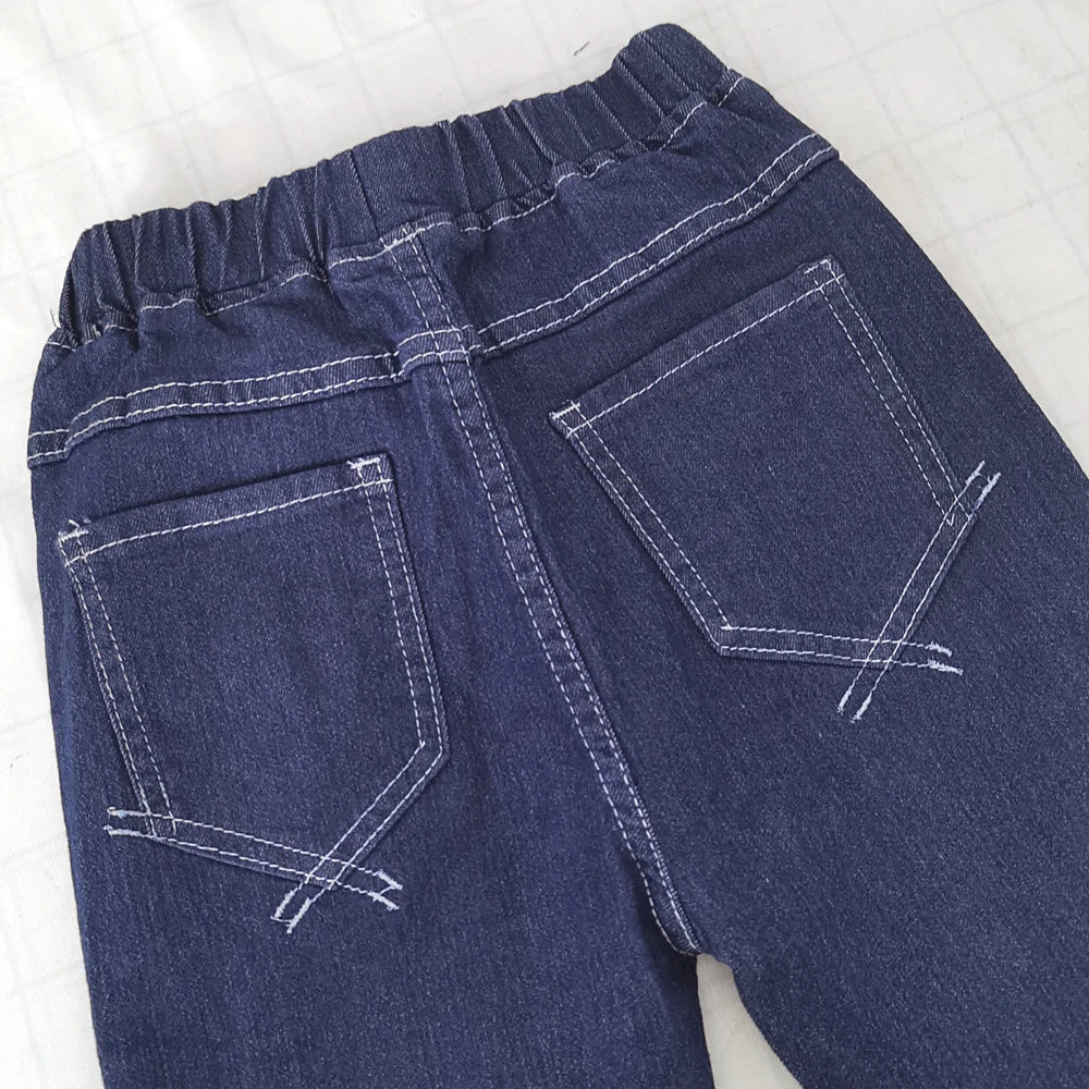 IENENS Teen Slim Jeans Solid Color Trousers Boys Denim Long Pants Fashion Kids Boy Jean Children Clothes For 4-11 Years