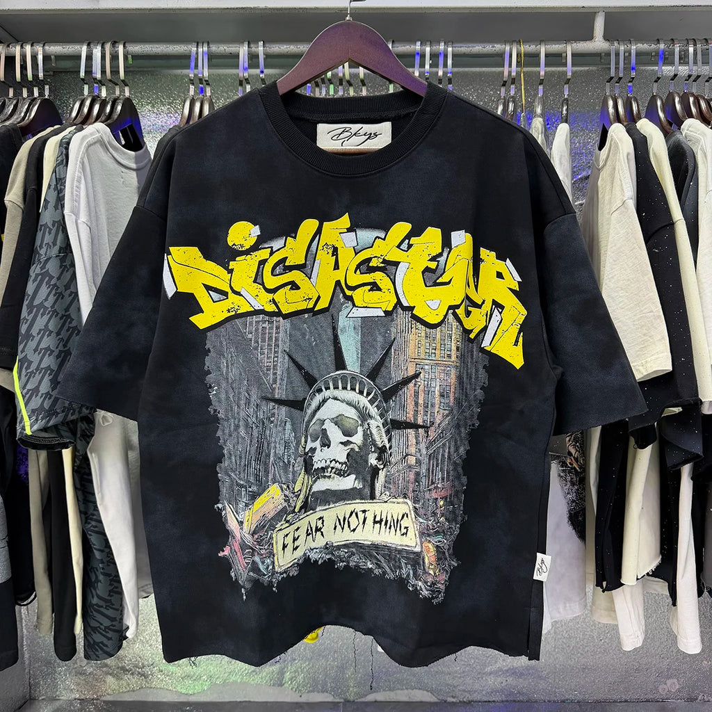 Best Quality Rhinestone Logo Bling T Shirt Men Women Character Print F-Terry Cropped T-Shirt Wash Gray Full Flash Diamond Tees