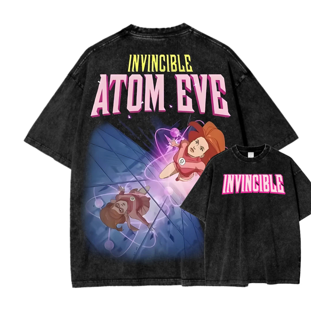 Invincible Washed T-shirt 2026 New Model personality Clothes shirt Year round clothing Streetwear Trendy high quality Breathable