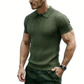 POLO Shirt Short-sleeved Knitted Sweater T-shirt Men's Lapel Hollow Texture Short Sleeve