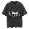 Harajuku Vintage Washed Death Note T Shirt Men Anime Graphic Printing T Shirt Cotton Fashion Streetwear Unisex Top Tee