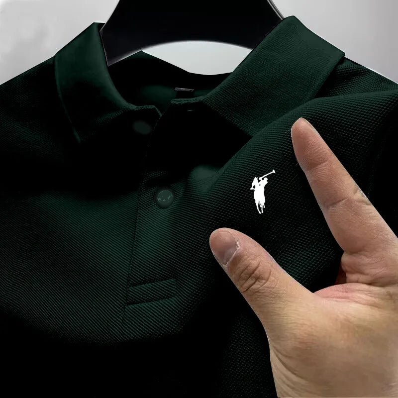 New Style High-End Luxury Brand Fashion Short-Sleeved High-End Printed Polo Shirt Summer New Men's Lapel T-Shirt Men's Clothing