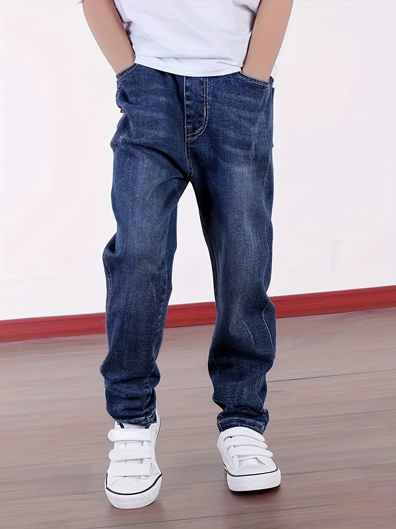 IENENS Kids Boys Jeans  Fashion Clothes Classic Pants Denim Clothing Children Baby Boy Casual Bowboy Long Trousers  5-13Y