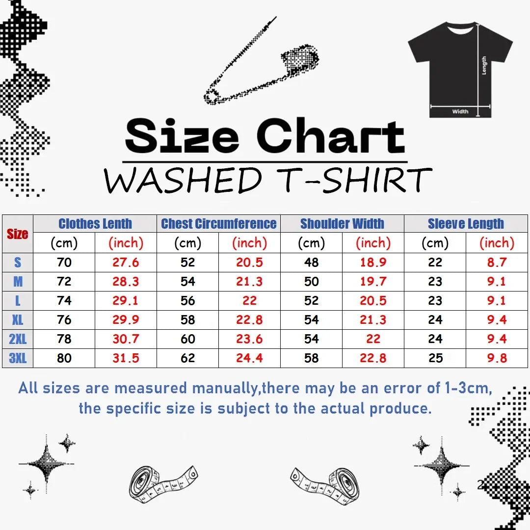 Invincible Washed T-shirt 2026 New Model personality Clothes shirt Year round clothing Streetwear Trendy high quality Breathable