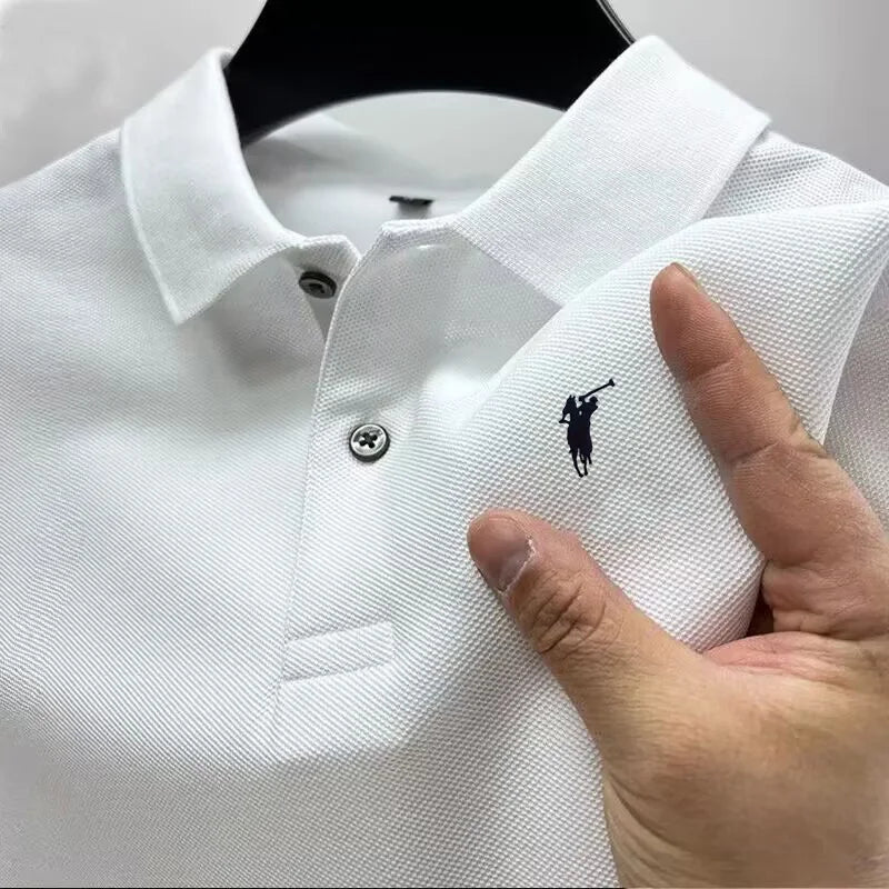 New Style High-End Luxury Brand Fashion Short-Sleeved High-End Printed Polo Shirt Summer New Men's Lapel T-Shirt Men's Clothing