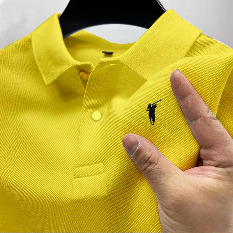New Style High-End Luxury Brand Fashion Short-Sleeved High-End Printed Polo Shirt Summer New Men's Lapel T-Shirt Men's Clothing